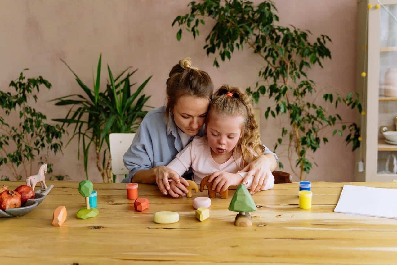 Mum and Child playing animals